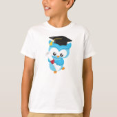 かわいいフクロウ、小さなフクロウ、ベビーフクロウ、卒業フクロウ Tシャツ (正面)