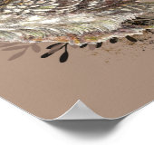 かわいいフクロウ、水彩鳥自然トープ ポスター (角)