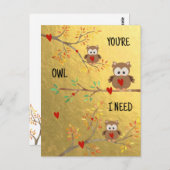 かわいいフクロウ | 私にはあなただけのフクロウ ポストカード (正面/裏面)