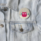 かわいいフクロウ 缶バッジ (インサイチュ)