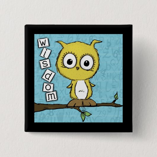 かわいいフクロウ 缶バッジ (正面)