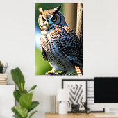 かわいいフクロウ | AIアートポスター ポスター (ホームオフィス)