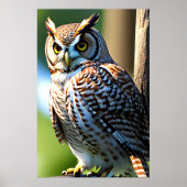 かわいいフクロウ | AIアートポスター ポスター (正面)
