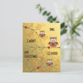 かわいいフクロウ | Owlクリスマスに欲しいのはフーー シーズンポストカード (スタンド正面)