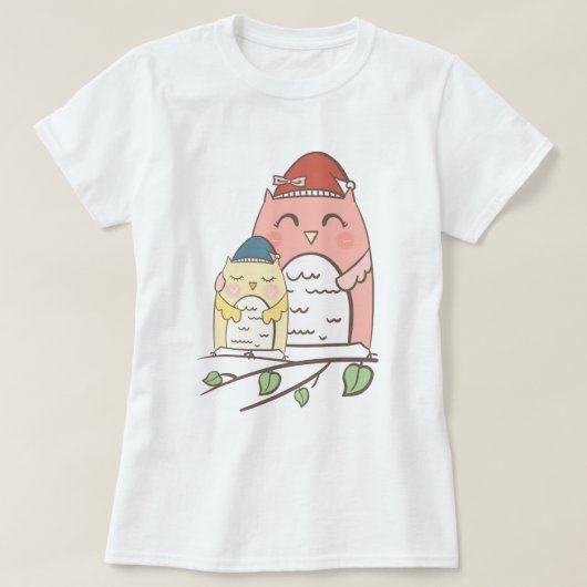 かわいいフクロウ Tシャツ (デザイン正面)