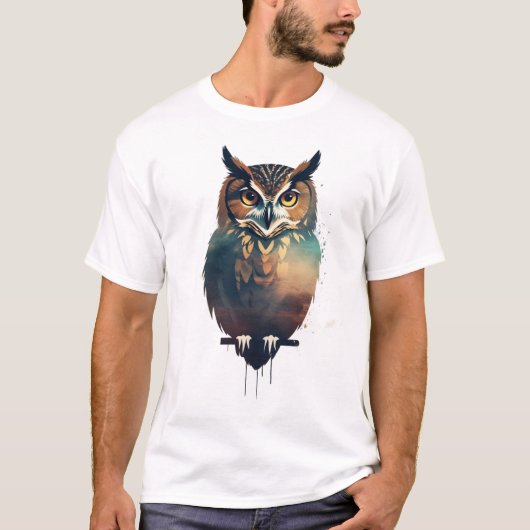 かわいいフクロウ Tシャツ (正面)