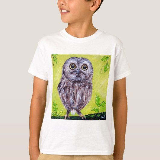 かわいいフクロウ Tシャツ (正面)