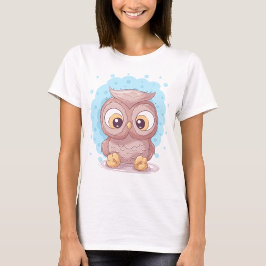 かわいいフクロウ Tシャツ (正面)