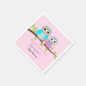 かわいいフクロガールの赤ちゃんシャワーナプキン スタンダードカクテルナプキン (角)