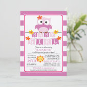 かわいいフクロガールベビーシャワー招待状 招待状 (スタンド正面)