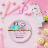 かわいいフクロガールベビーシャワー紙プレート ペーパープレート (パーティー)