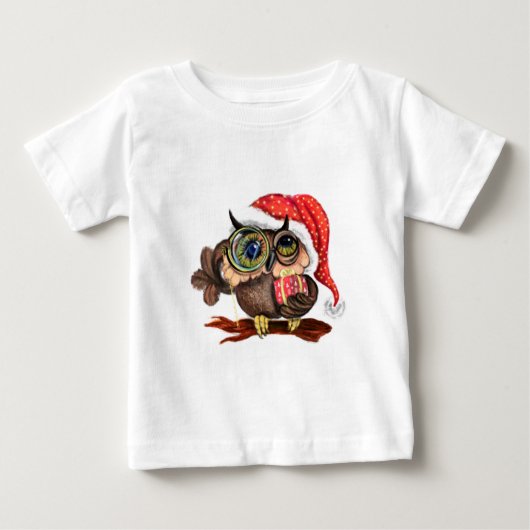 かわいいフクロムクリスマスベビーTシャツ ベビーTシャツ (正面)