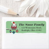 かわいいフクロムクリスマスメーリングカスタムラベルの色 ラベル (インサイチュ)