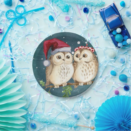 かわいいフクロムクリスマス紙プレート食器 ペーパープレート (パーティー)