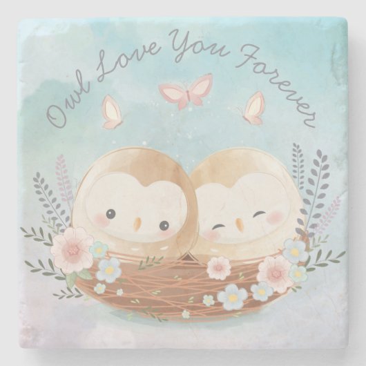 かわいいフクロムズストーンコースター ストーンコースター (正面)