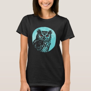 かわいいフクロムーン自然野生生物森林動物のプロ Tシャツ