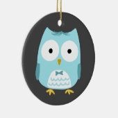 かわいいフクローム新婚夫婦結婚のカスタム セラミックオーナメント (右)