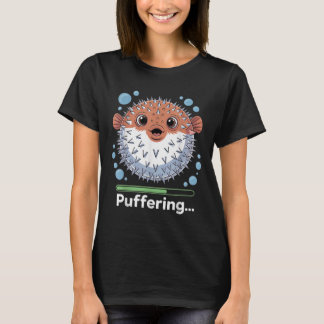 かわいいフグの釣り Tシャツ