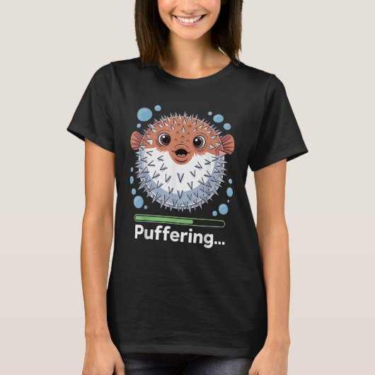 かわいいフグの釣り Tシャツ (正面)