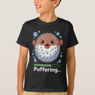 かわいいフグの釣り Tシャツ