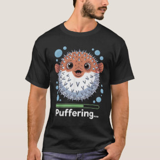 かわいいフグの釣り Tシャツ