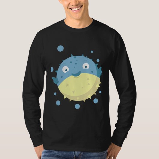 かわいいフグ青 Tシャツ (正面)