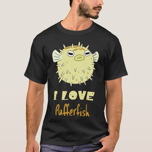 かわいいフグ魚釣り Tシャツ (正面)