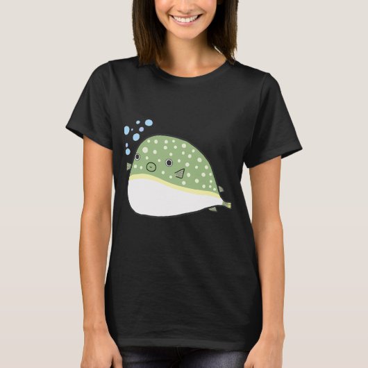 かわいいフグ(ハリセンガイ / シンリガイ) Tシャツ (正面)
