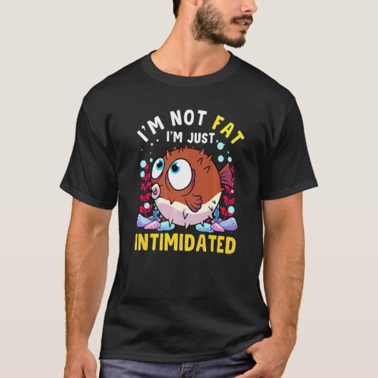 かわいいフグ 楽しい水族館 威嚇するフグ Tシャツ (正面)