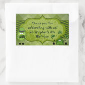 かわいいフジーとクローバーアイリッシュサンキュー誕生日 長方形シール (バッグ)