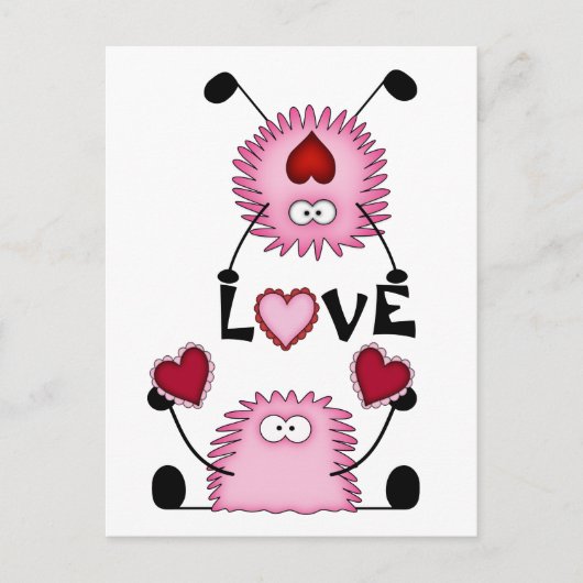 かわいいフジー、ハート、ラブポストカード ポストカード (正面)