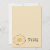 かわいいフライドエッグ1歳の誕生日 招待状 (裏面)