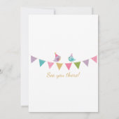 かわいいフライングバナー カスタマイズ招待状 招待状 (裏面)