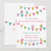 かわいいフライングバナー カスタマイズ招待状 招待状 (正面/裏面)