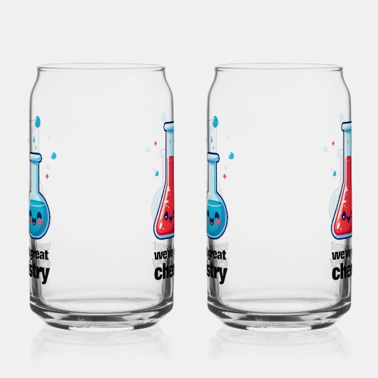 かわいいフラスコ&チューブ私たちは化学を持っ得てい素晴らしる ガラス缶 (右)