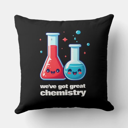 かわいいフラスコ&チューブ私たちは化学を持っ得てい素晴らしる クッション (裏面)
