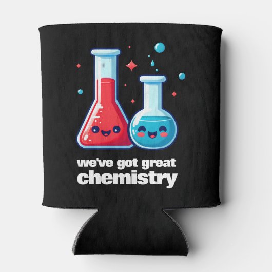 かわいいフラスコ&チューブ私たちは化学を持っ得てい素晴らしる 缶クーラー (裏面)
