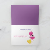 かわいいフラミンゴくすぐる私ピンクのバレンタインカード シーズンカード (内部)