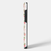 かわいいフラミンゴと熱帯の花 iPhoneケース (左側面)