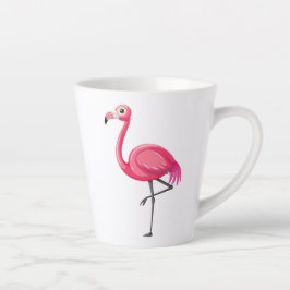 かわいいフラミンゴのキャラクター カフェラテマグ