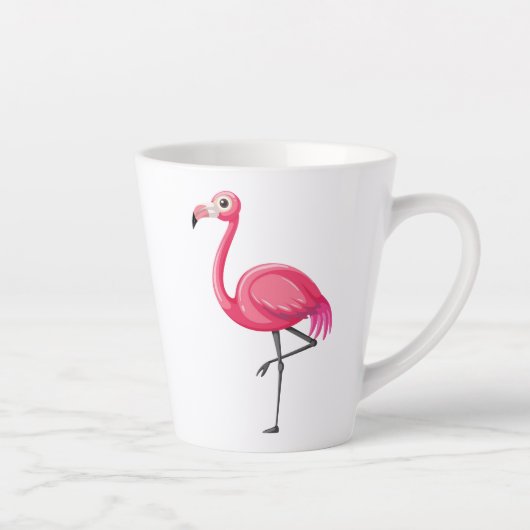 かわいいフラミンゴのキャラクター カフェラテマグ (右)