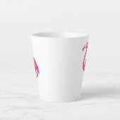かわいいフラミンゴのキャラクター カフェラテマグ (正面)