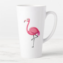かわいいフラミンゴのキャラクター カフェラテマグ