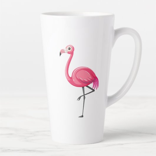 かわいいフラミンゴのキャラクター カフェラテマグ (右)