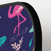 かわいいフラミンゴのシームレスパターン ピックルボールラケット (左詳細)