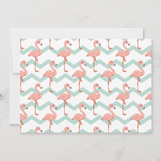 かわいいフラミンゴの夏のメッセージカード ノートカード (裏面)