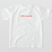 かわいいフラミンゴの子供用Tシャツ|Fはフラミンゴのアルファベット Tシャツ (レイダウン裏面)