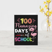 かわいいフラミンゴの学生の驚くべき教え日 カード (黄色い花)