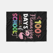 かわいいフラミンゴの学生の驚くべき教え日 フリースブランケット (正面(横))