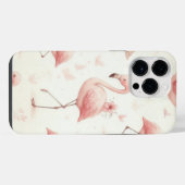 かわいいフラミンゴの群れ iPhoneケース (裏面横)